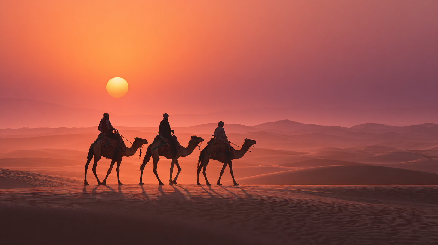 u9355179797_travelers_riding_camels_across_glowing_desert_dun_c0e37fe9-c85d-4a54-9c0b-d4144b0a8423_3